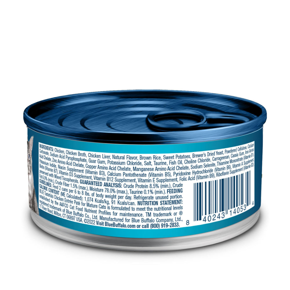 Tastefuls pâté poulet pour chats matures, image de la boîte 3 oz, appétence naturelle