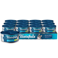 Blue Buffalo Tastefuls poulet en sauce, lot de 24 boîtes, pratique pour les repas quotidiens.