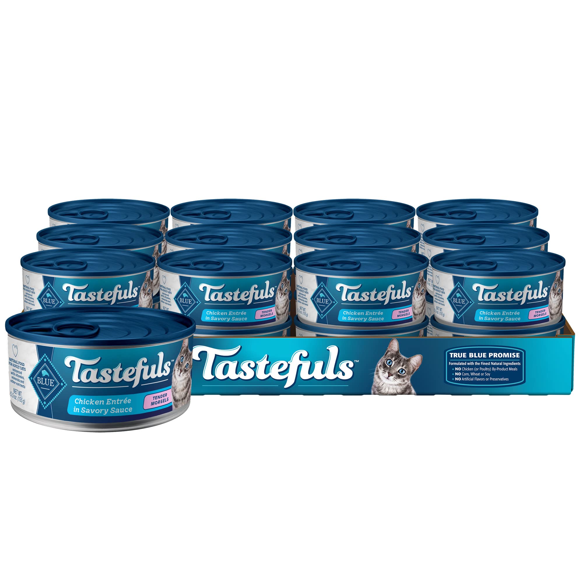 Blue Buffalo Tastefuls: morceaux de poulet dans sauce savoureuse pour stimuler l'appétit de votre chat.