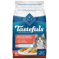 Blue Buffalo Tastefuls premier ingrédient poulet, goût naturel apprécié par les chats.