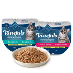 Blue Buffalo Tastefuls saumon barquette: saveur délicate et portion pratique.