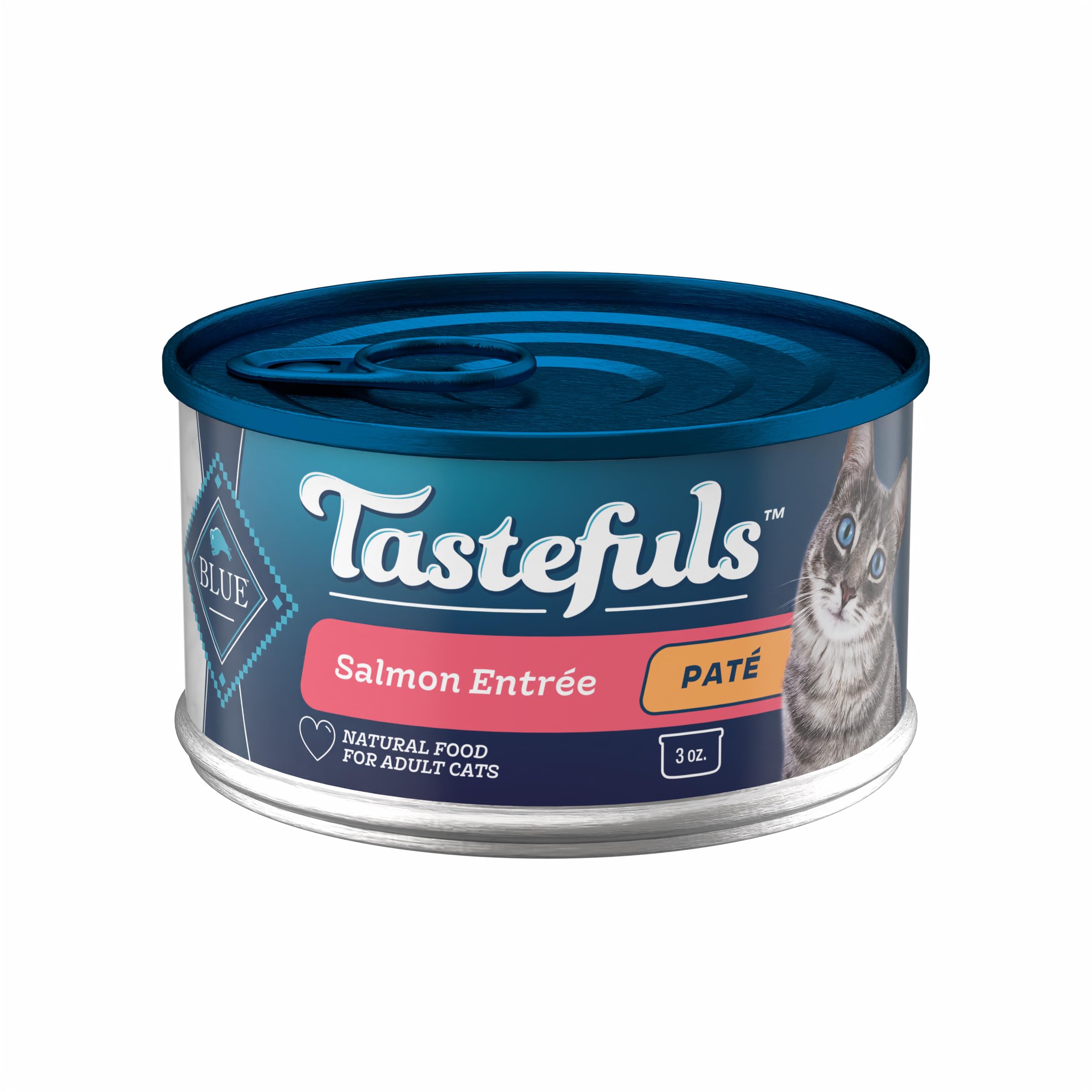 Blue Buffalo Tastefuls Saumon Entrée Pâté, boîte 3oz, pack de 24, repas pratique.