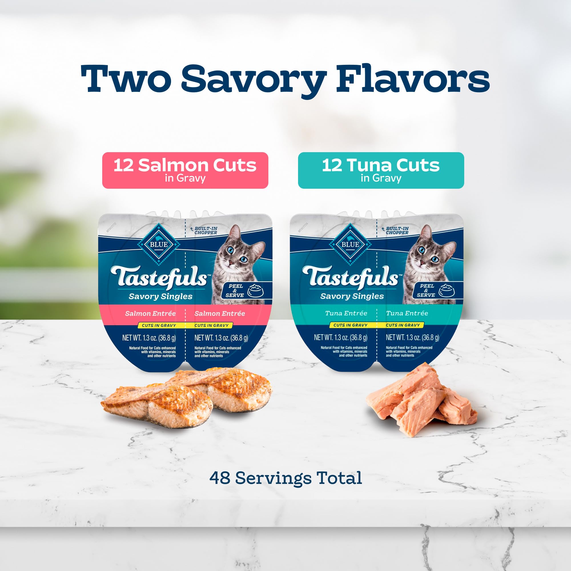 Blue Buffalo Tastefuls saumon et thon en barquettes, portions faciles