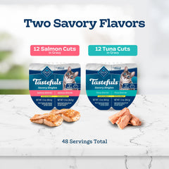 Blue Buffalo Tastefuls saumon et thon en barquettes, portions faciles
