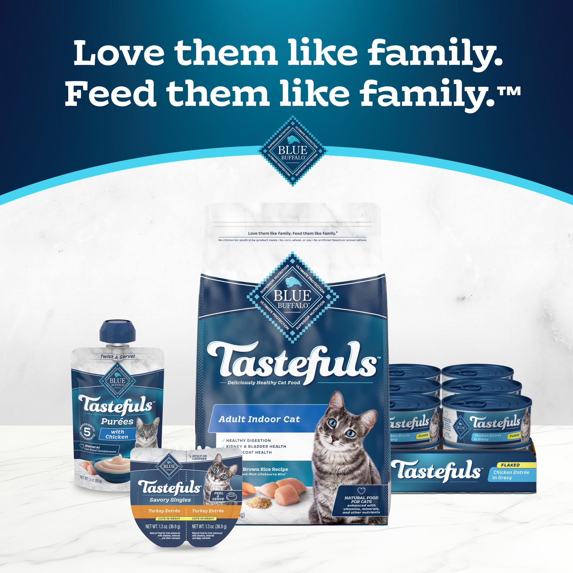 Blue Buffalo Tastefuls Savory Singles, portions idéales pour le dîner.