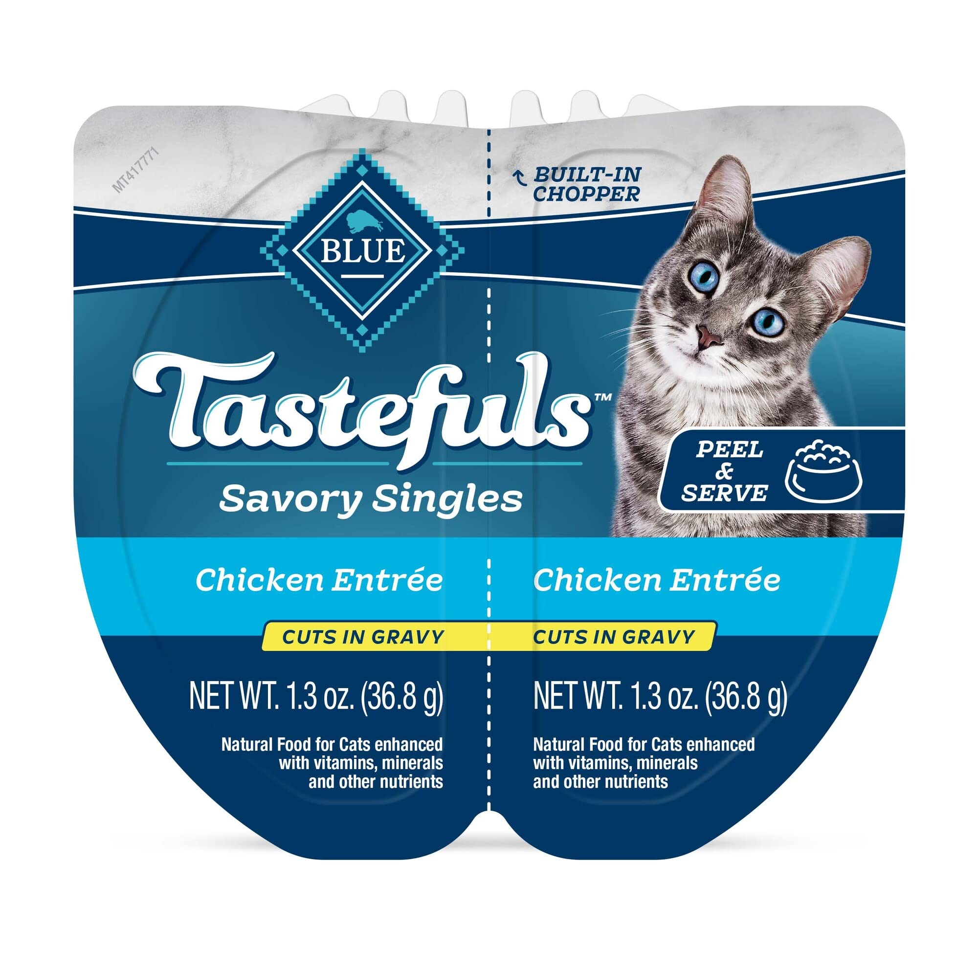Blue Buffalo Tastefuls Savory Singles poulet en sauce dans une coupe pratique.