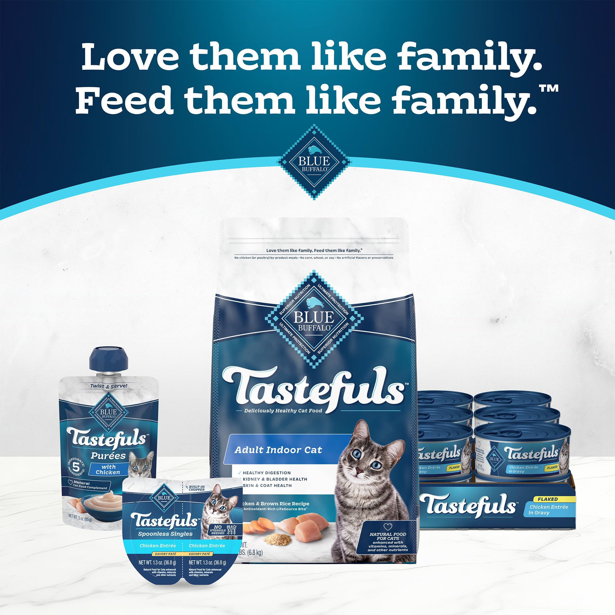 Blue Buffalo Tastefuls Cups 2-6 Oz – portions individuelles pratiques
