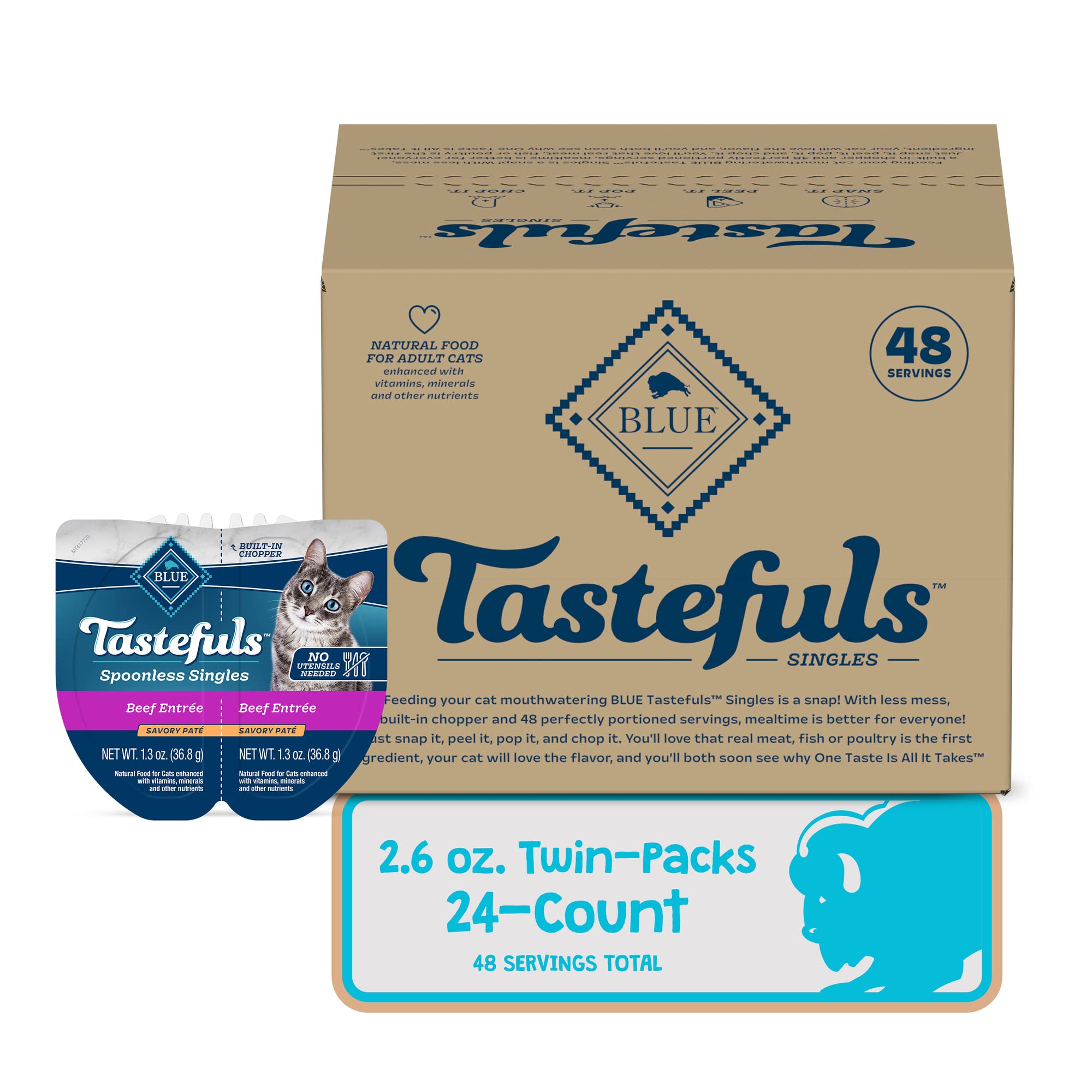 Texture soyeuse du pâté Tastefuls pour chat Blue Buffalo.