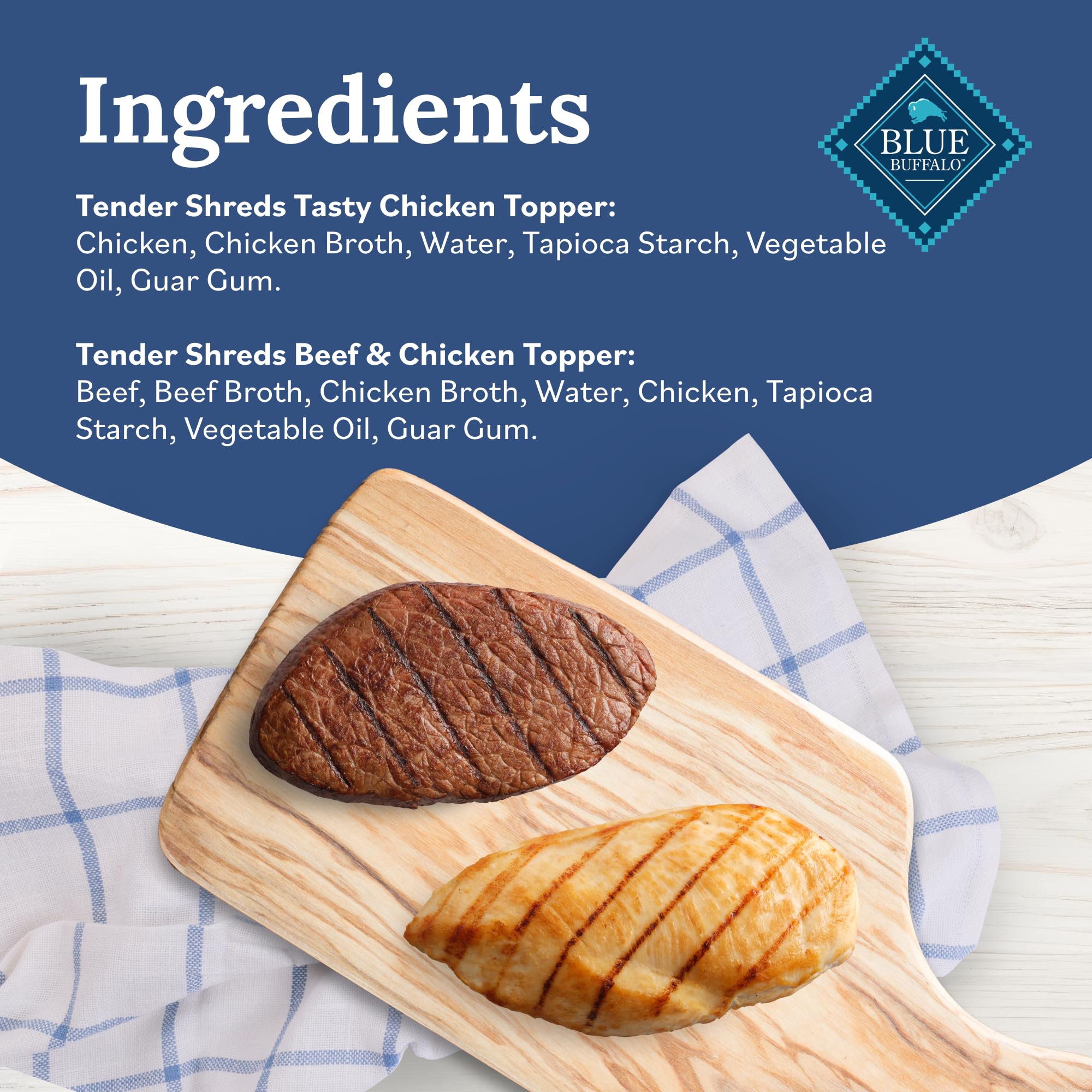 Blue Buffalo Tender Shreds – assiette dîner maison, croquettes plus appétentes pour votre chien.