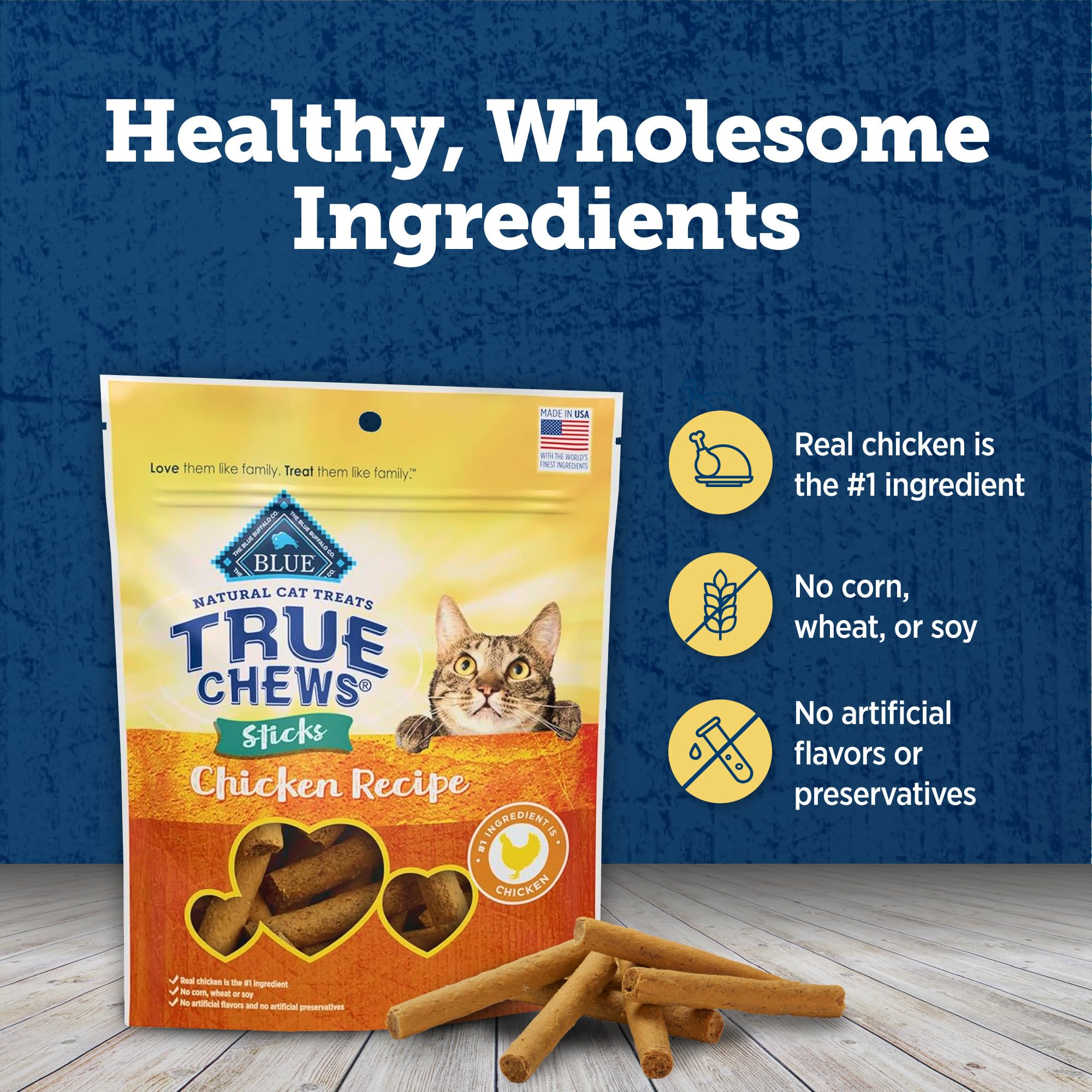 Blue Buffalo True Chews Sticks sans céréales ni additifs artificiels
