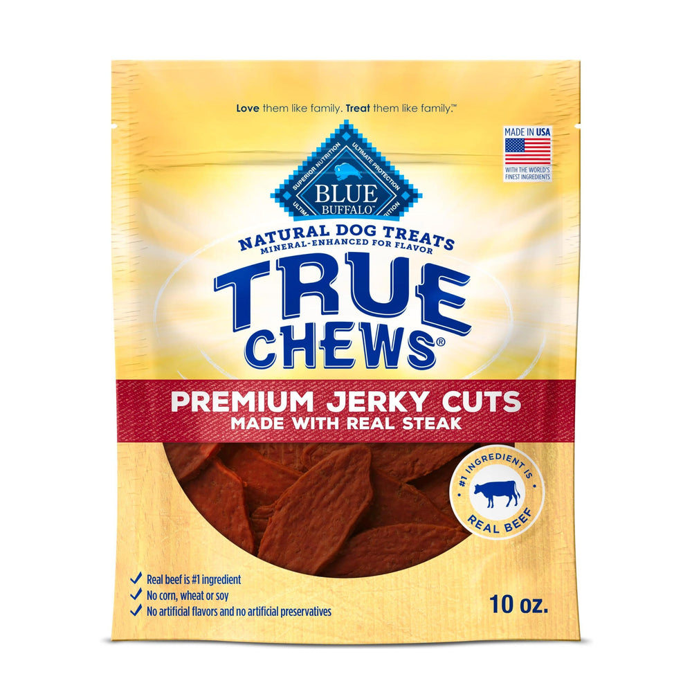 Blue Buffalo True Chews tranches boeuf, récompense savoureuse et naturelle.