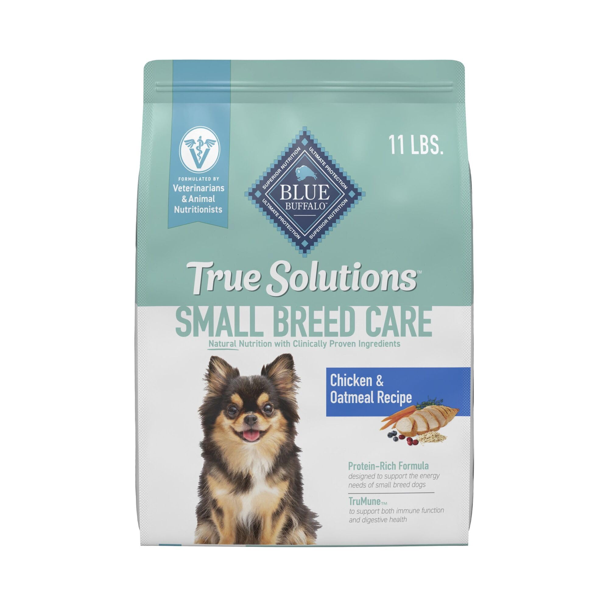 Blue Buffalo True Solutions petit chien sac 11-lb; poulet en premier ingrédient pour énergie.
