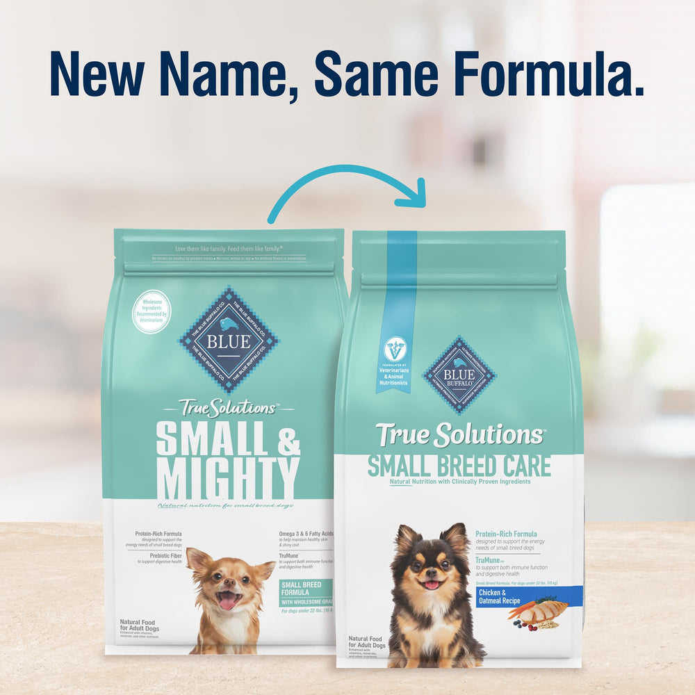 Blue Buffalo True Solutions poulet premier ingrédient, formula sans allergènes.