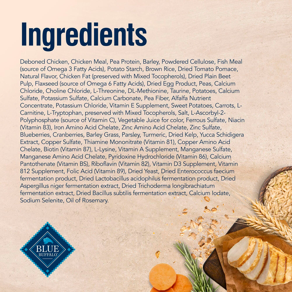 Blue Buffalo True Solutions – sans farines de sous-produits de poulet.
