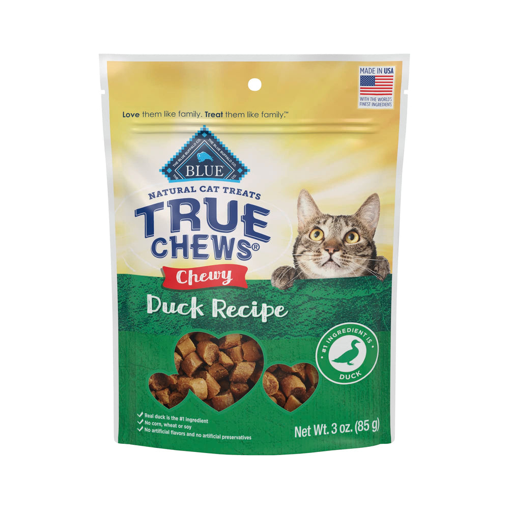 Blue Buffalo True Chews canard premier ingrédient, saveur authentique qui plaît au chat