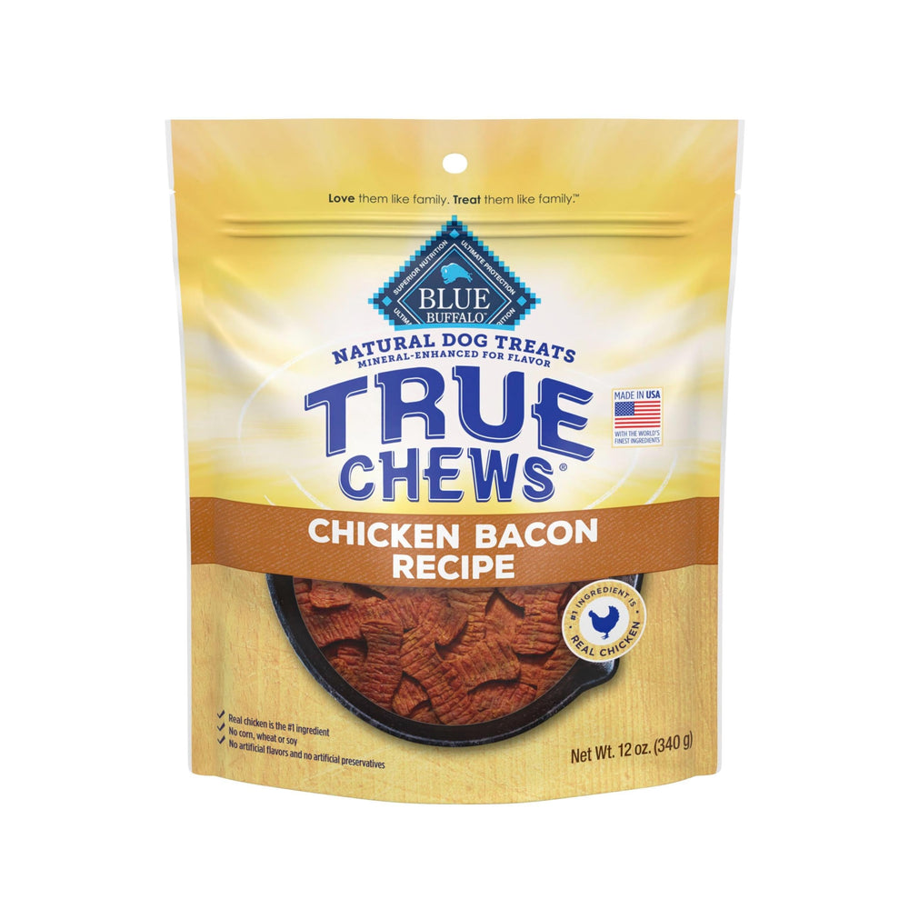 Blue Buffalo True Chews emballage visible, récompense pratique lors de l'entraînement.