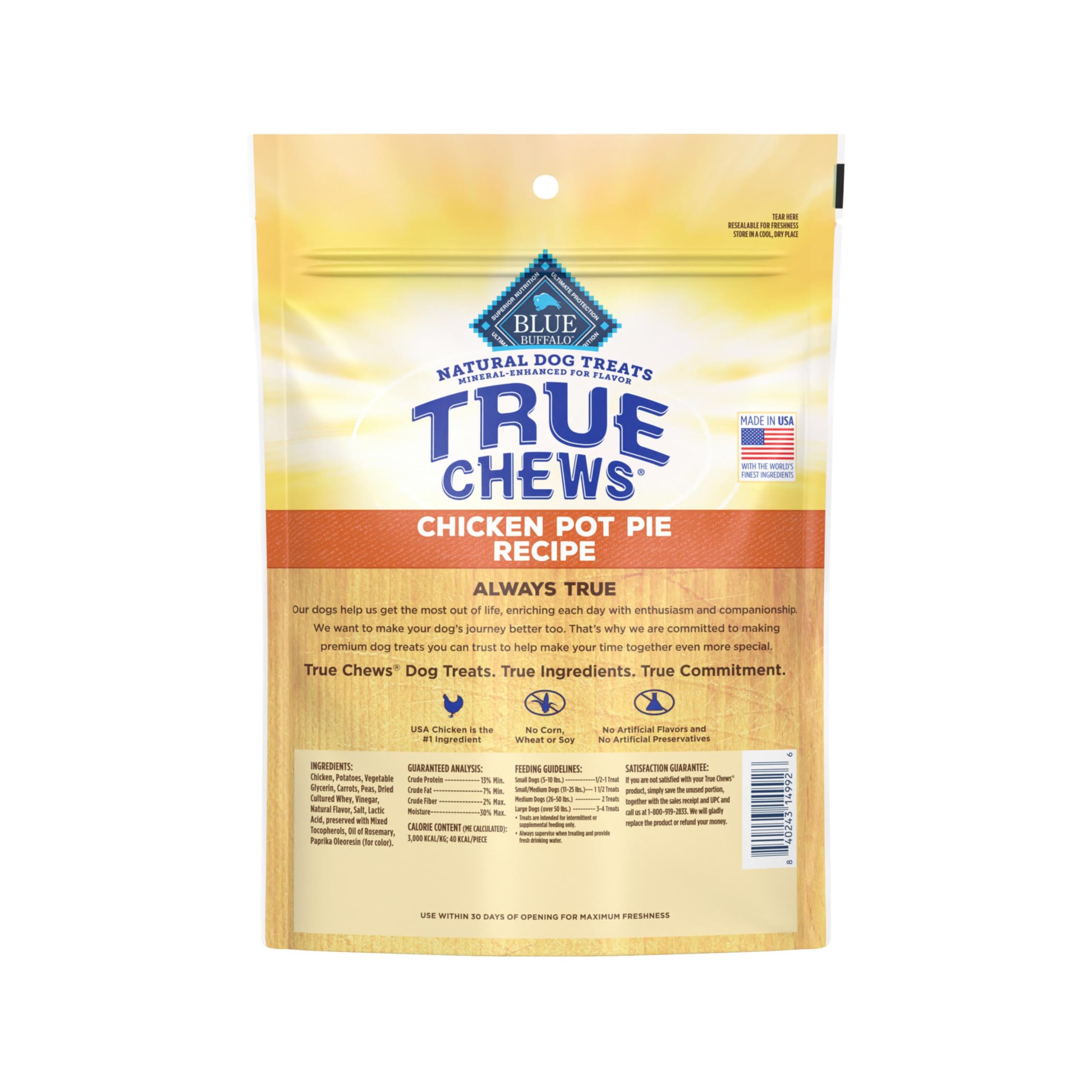 Blue Buffalo True Chews: morceaux de poulet tendres, faciles à partager pour chiens de toutes tailles