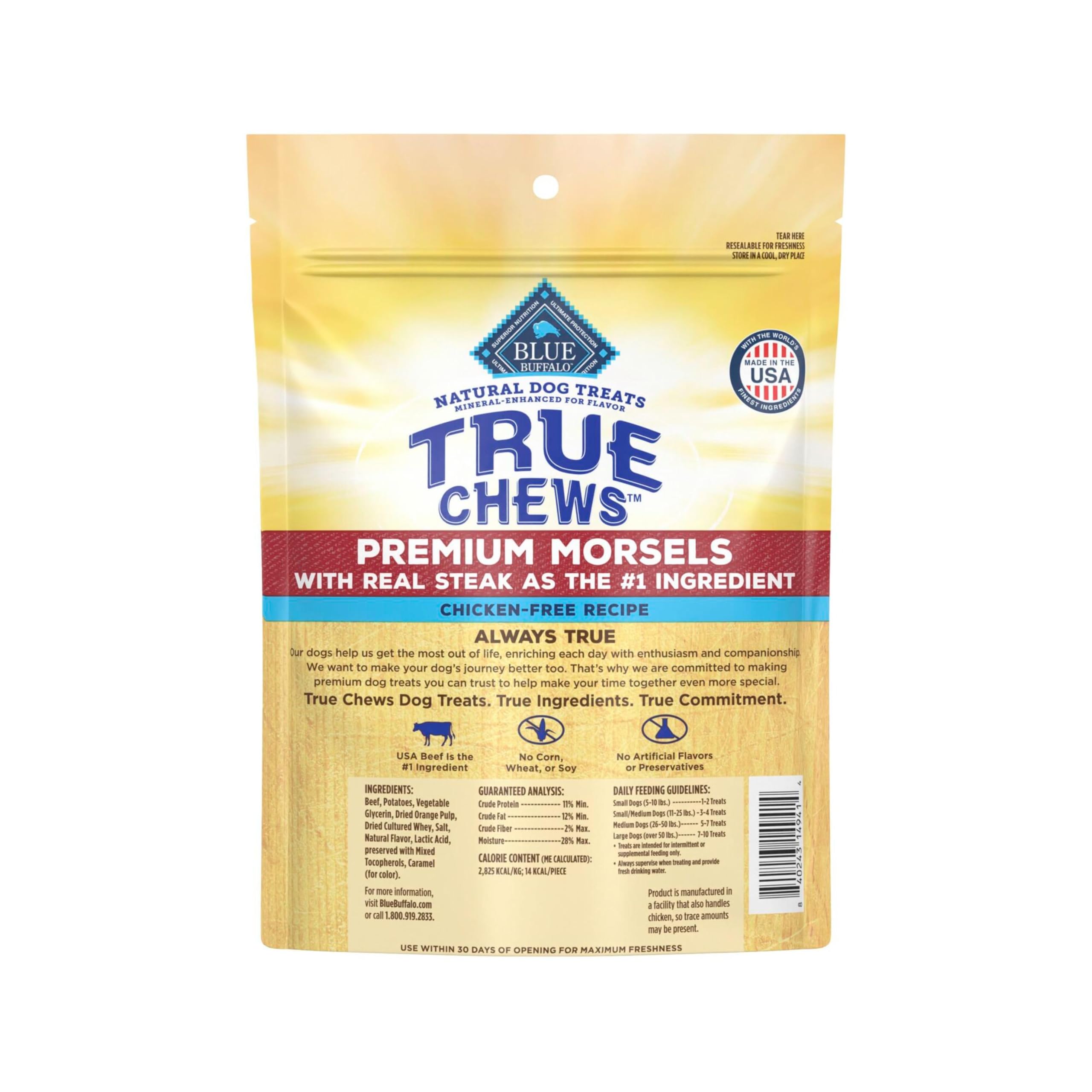 Blue Buffalo True Chews Morceaux Tendres, friandise facile à mâcher pour tous les chiens
