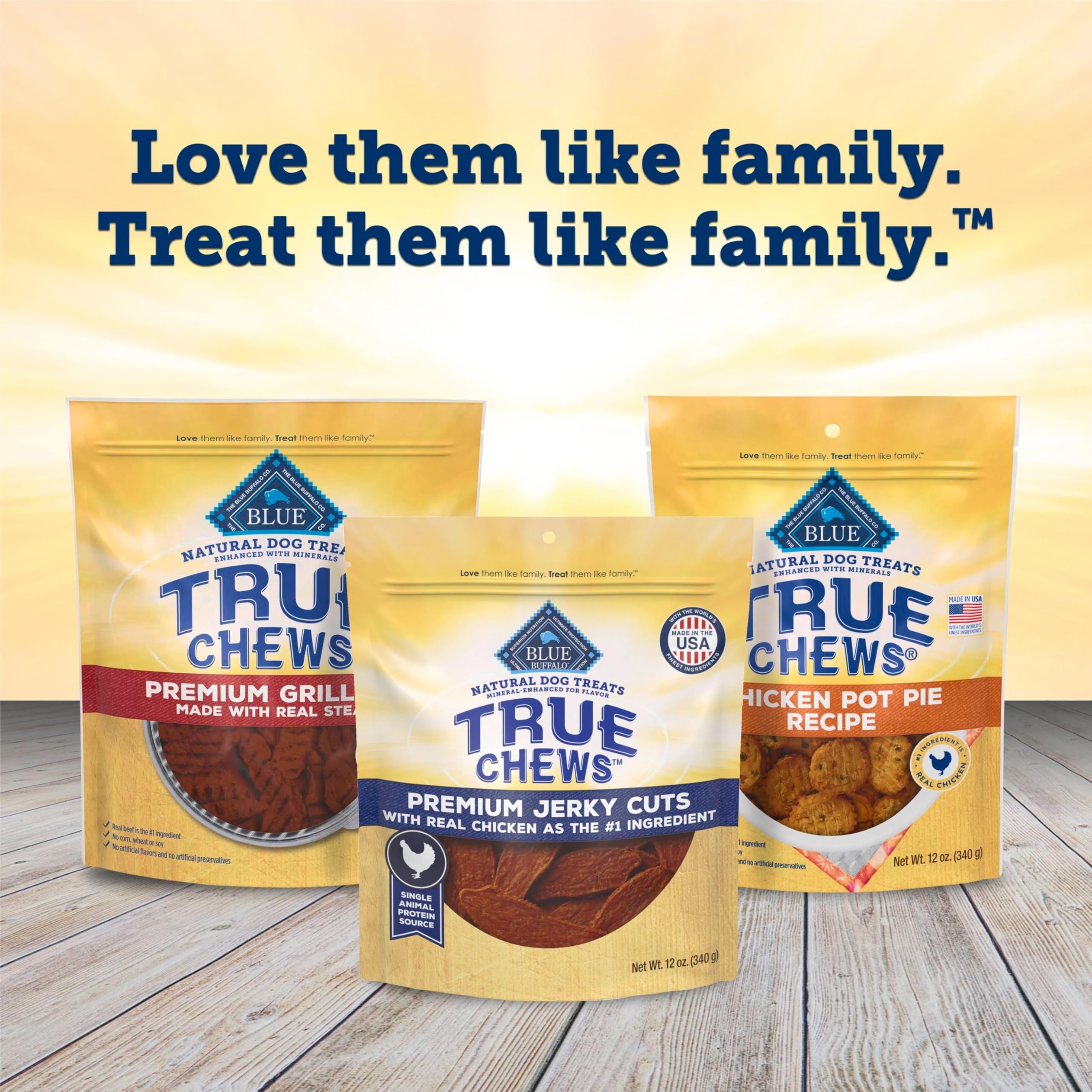 BLUE True Chews morceaux-viande-sechee: parfait pour entraînement et récompense.