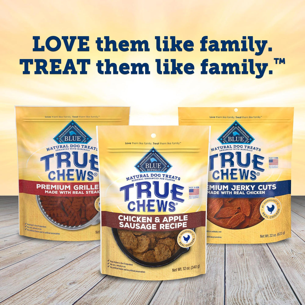 Arome attrayant Blue Buffalo True Chews poulet et pomme – texture tendre qui plaît.