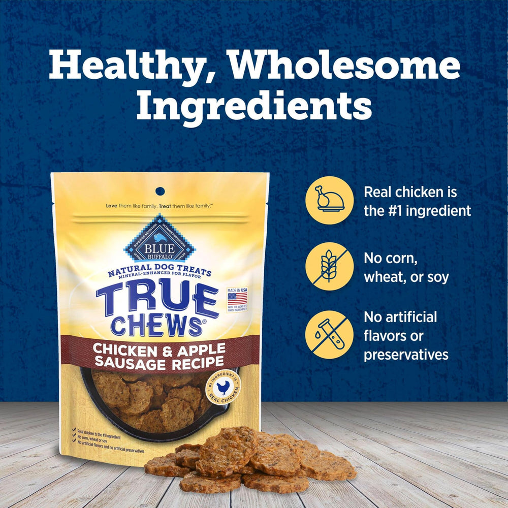 Sachet Blue Buffalo True Chews poulet et pomme 340 g – pratique pour l’usage quotidien.