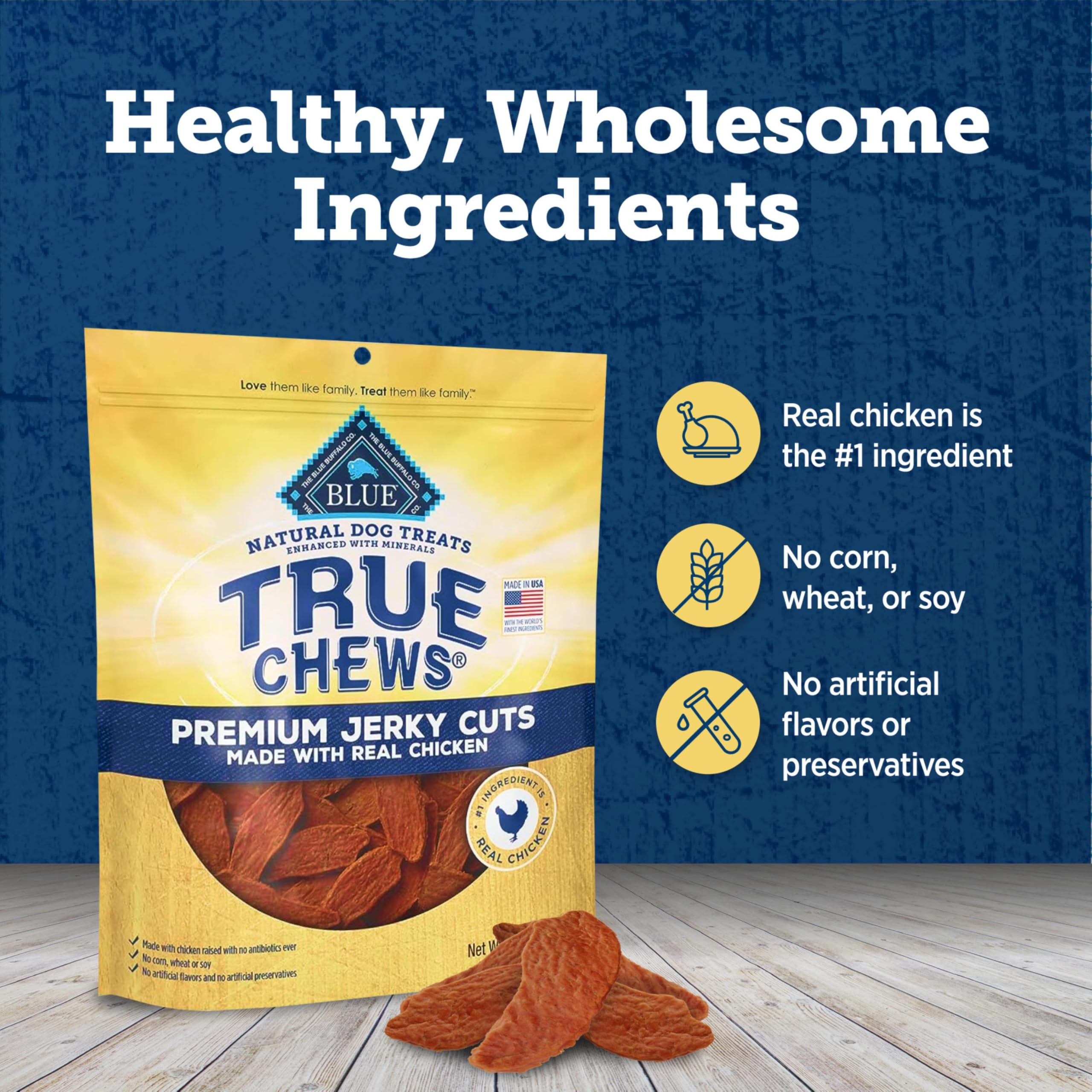 Blue Buffalo True Chews: sachet de 623 g pour des récompenses pratiques.