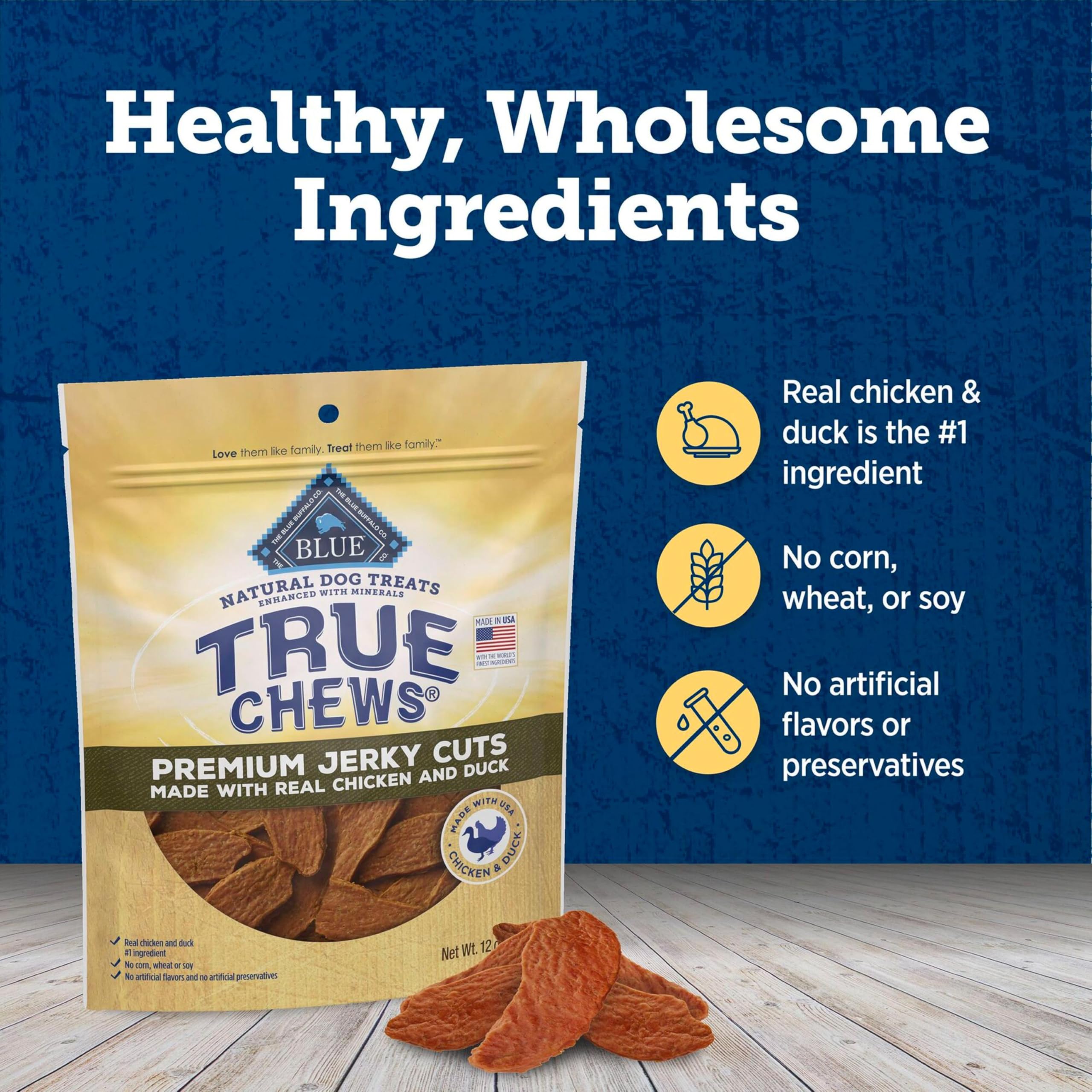 Blue Buffalo True Chews au canard; sans céréales ni soja
