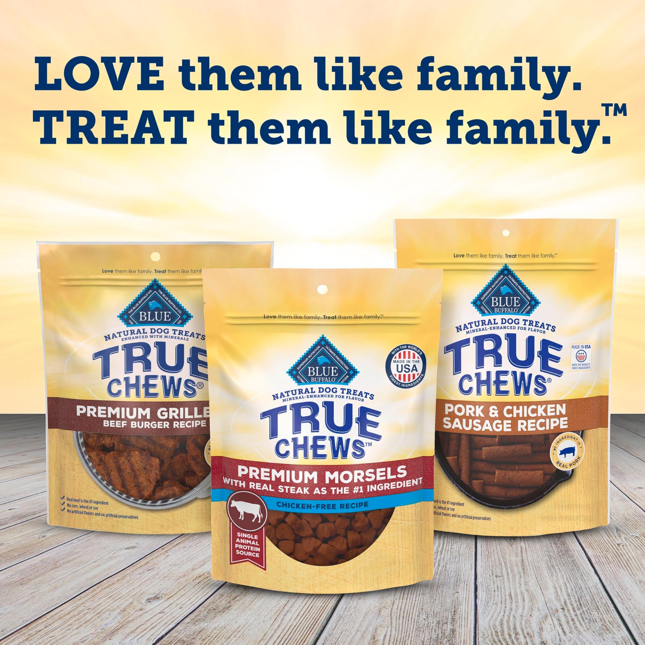 Blue Buffalo True Chews Sans Maïs Blé et Soja, option sans céréales