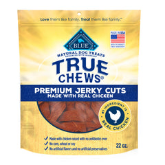 Blue Buffalo True Chews: tranches de poulet séchées, récompense savoureuse et facile à partager.