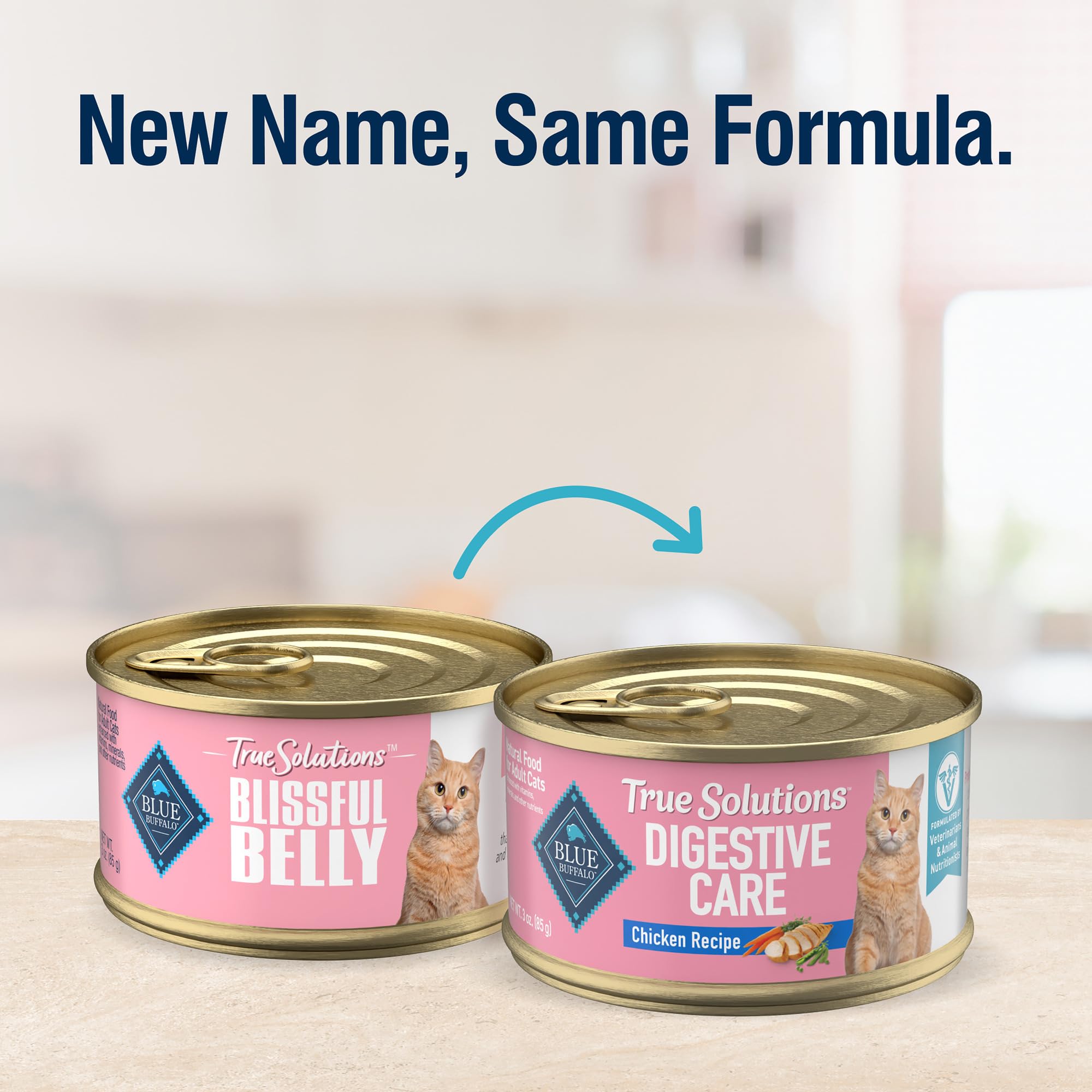 Blue Buffalo True Solutions Digestive Chat fibres prébiotiques soutenant la digestion du chat.