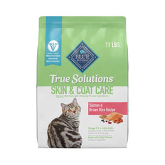 Blue Buffalo True Solutions Skin & Coat, emballage 11 lb, saumon premier ingrédient.