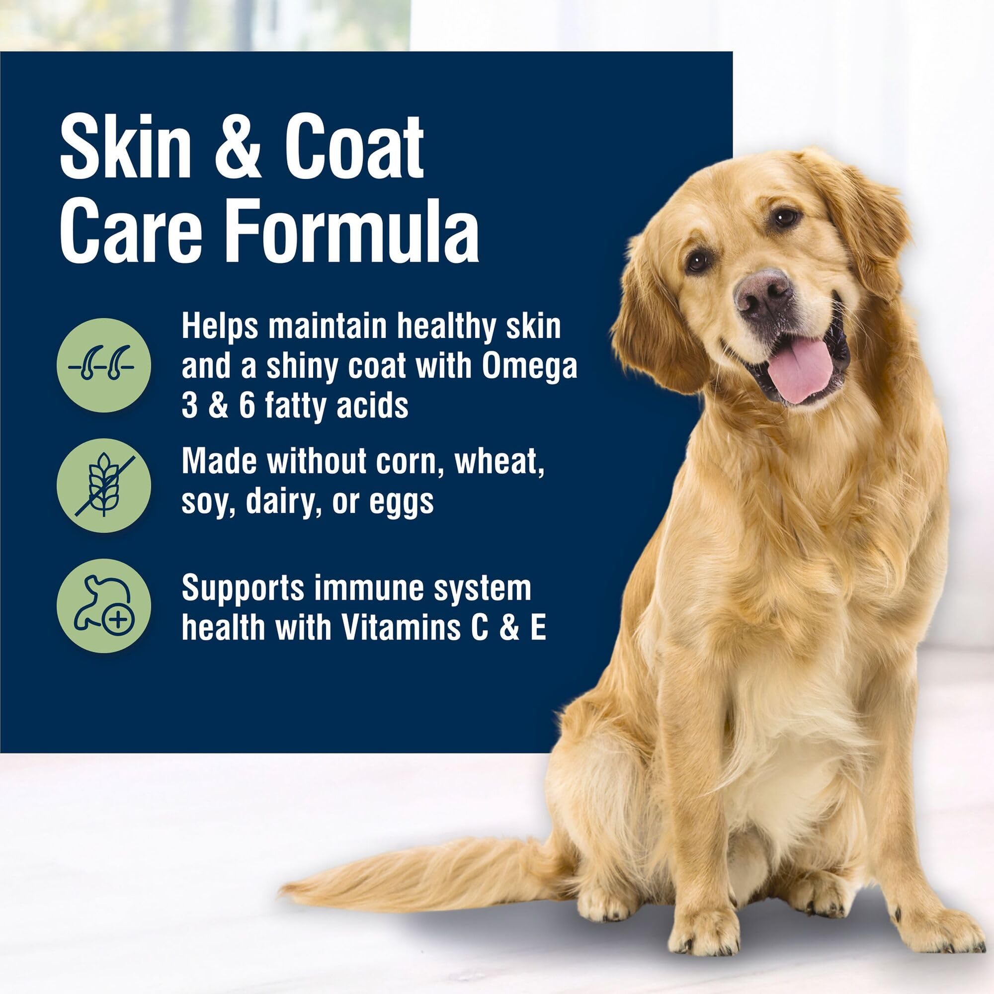 Blue Buffalo True Solutions Skin & Coat sans maïs, blé ni soja.