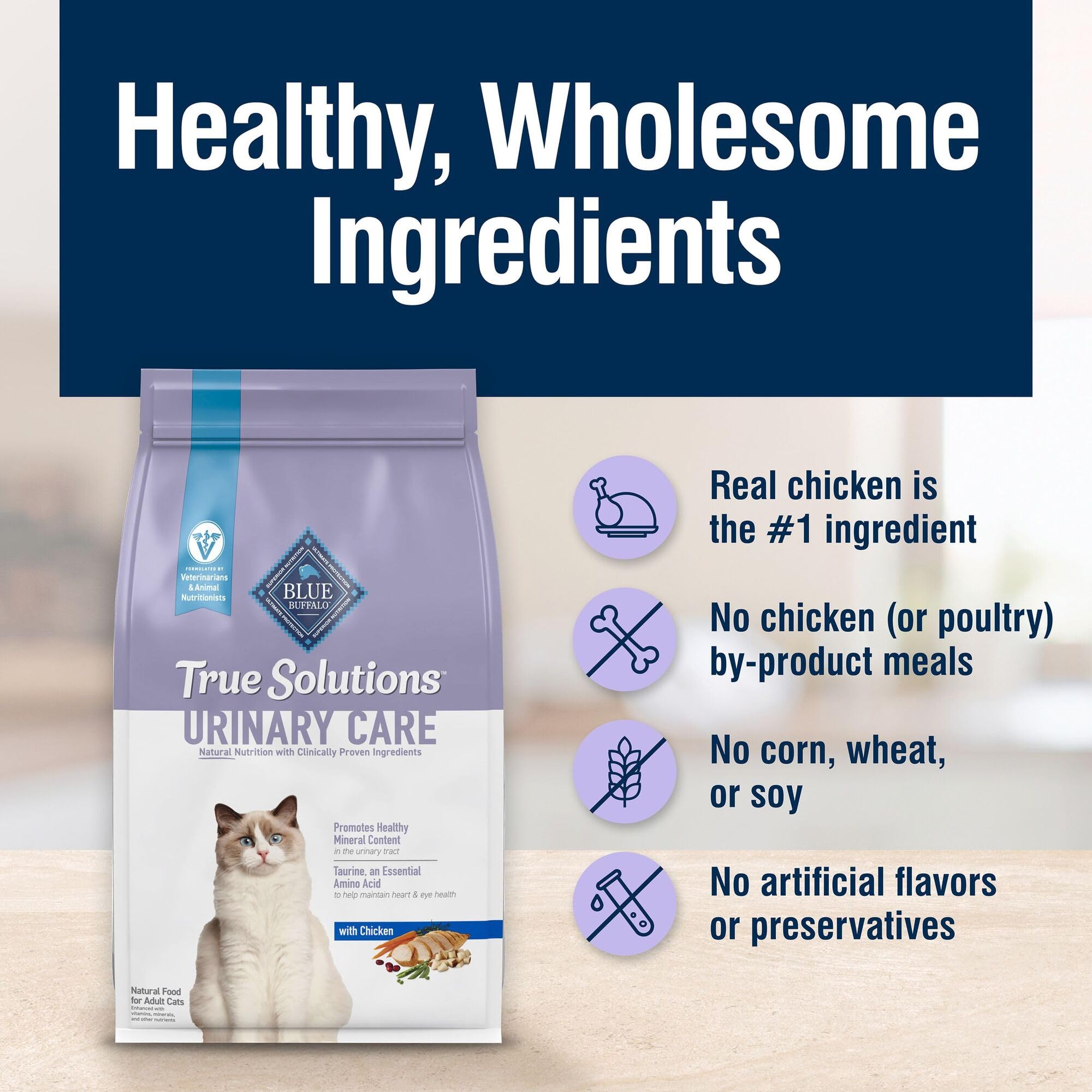 Blue Buffalo True Solutions Urinary Care - profil nutritionnel et taurine pour cœur et yeux.