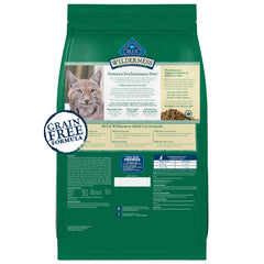 Blue Buffalo Wilderness pour chats adultes, formule haute protéine adaptée.