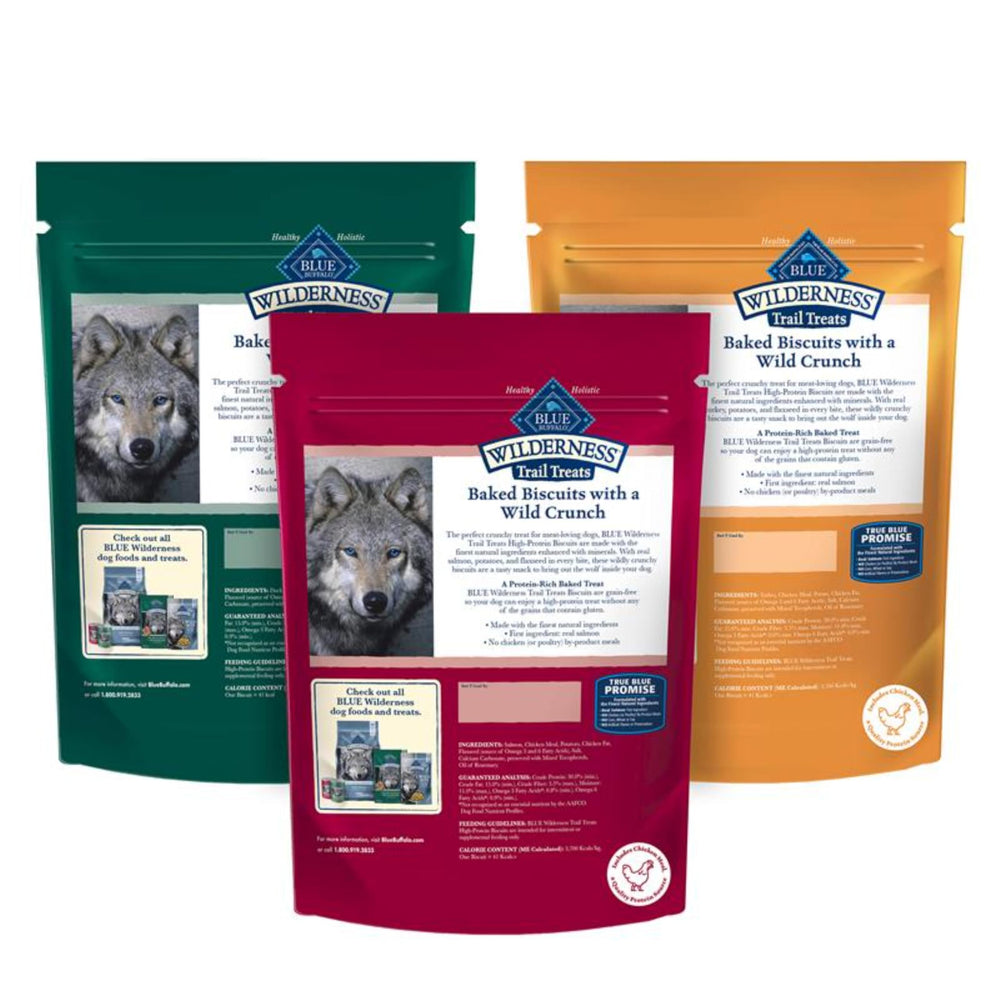 Blue Buffalo Wilderness biscuit au canard, texture croquante et haute valeur énergétique pour chien actif.