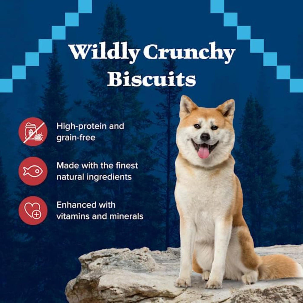 Blue Buffalo Wilderness chien croquant à la dinde, biscuits sains sans additifs artificiels.