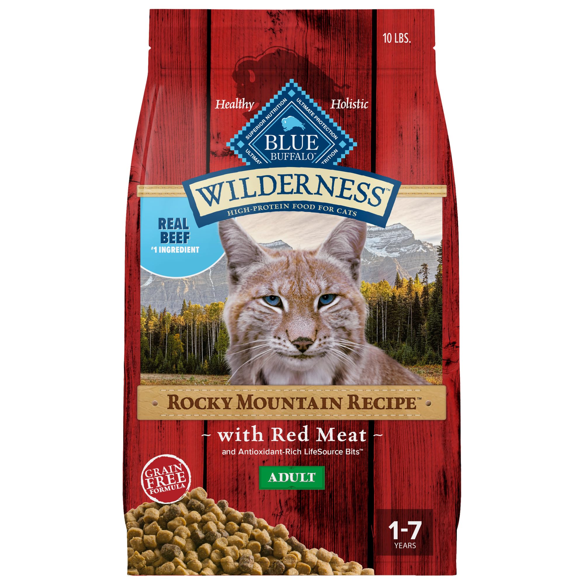 Blue Buffalo Wilderness boeuf premier ingrédient, soutien potentiel à la masse musculaire.