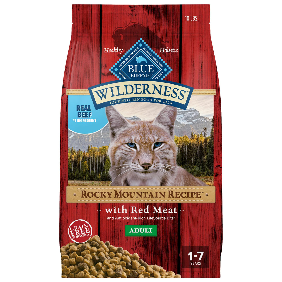 Blue Buffalo Wilderness boeuf premier ingrédient, soutien potentiel à la masse musculaire.