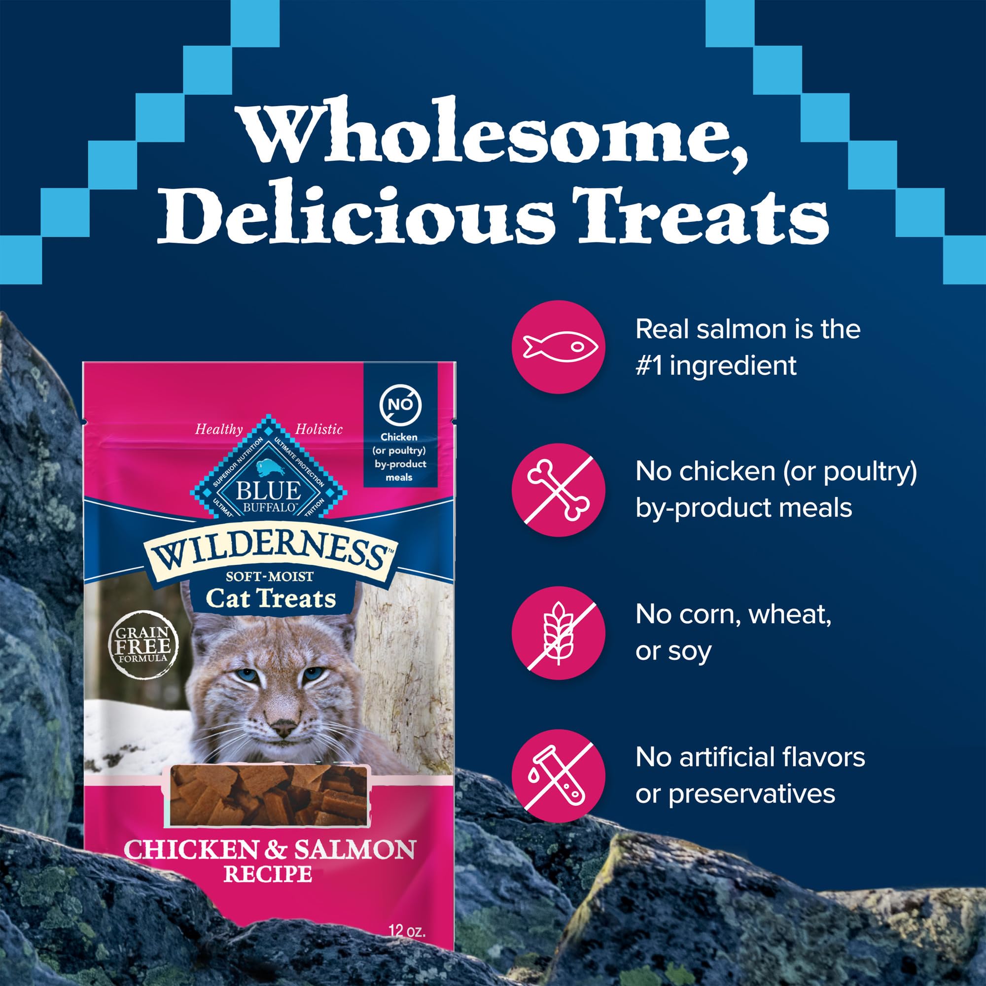 Blue Buffalo Wilderness 15 calories par friandise, alternative légère pour récompense.