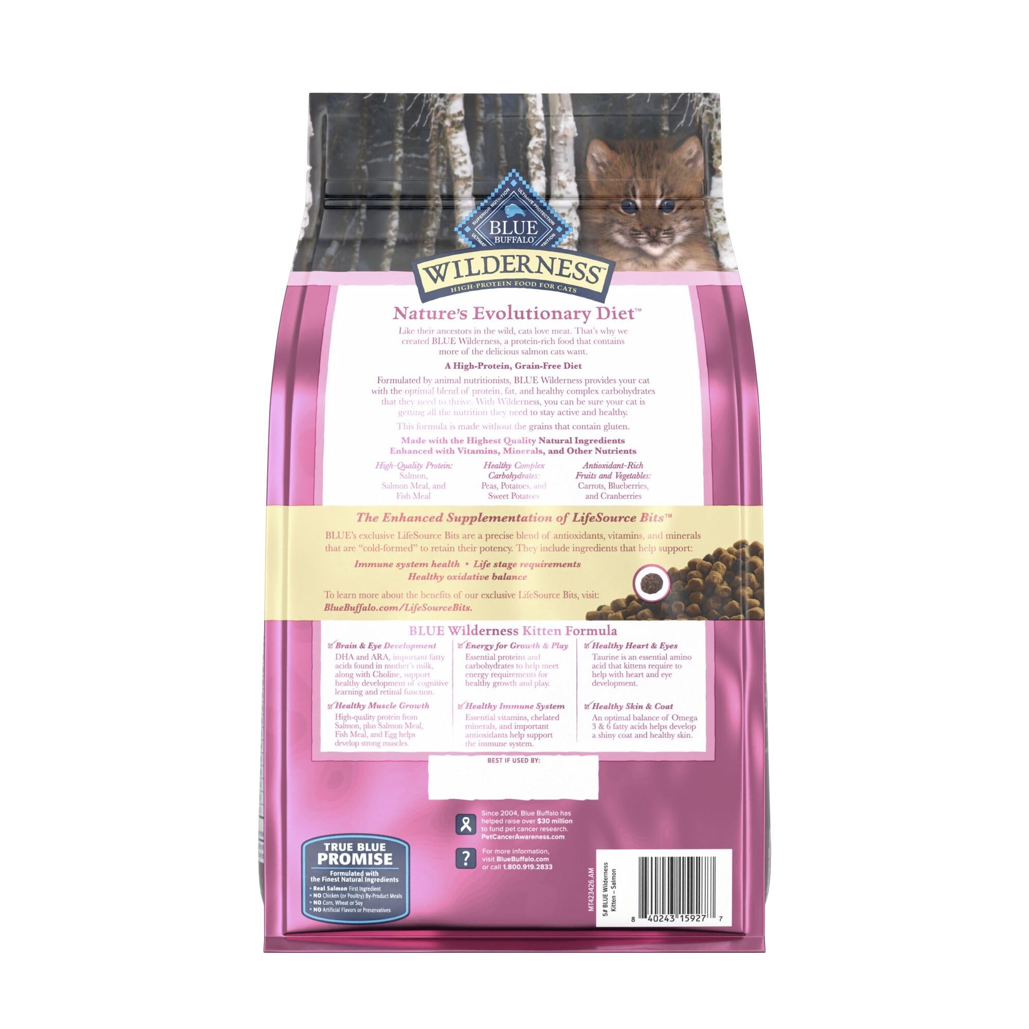 Blue Buffalo Wilderness chaton croquettes énergie quotidienne pour chatons actifs.