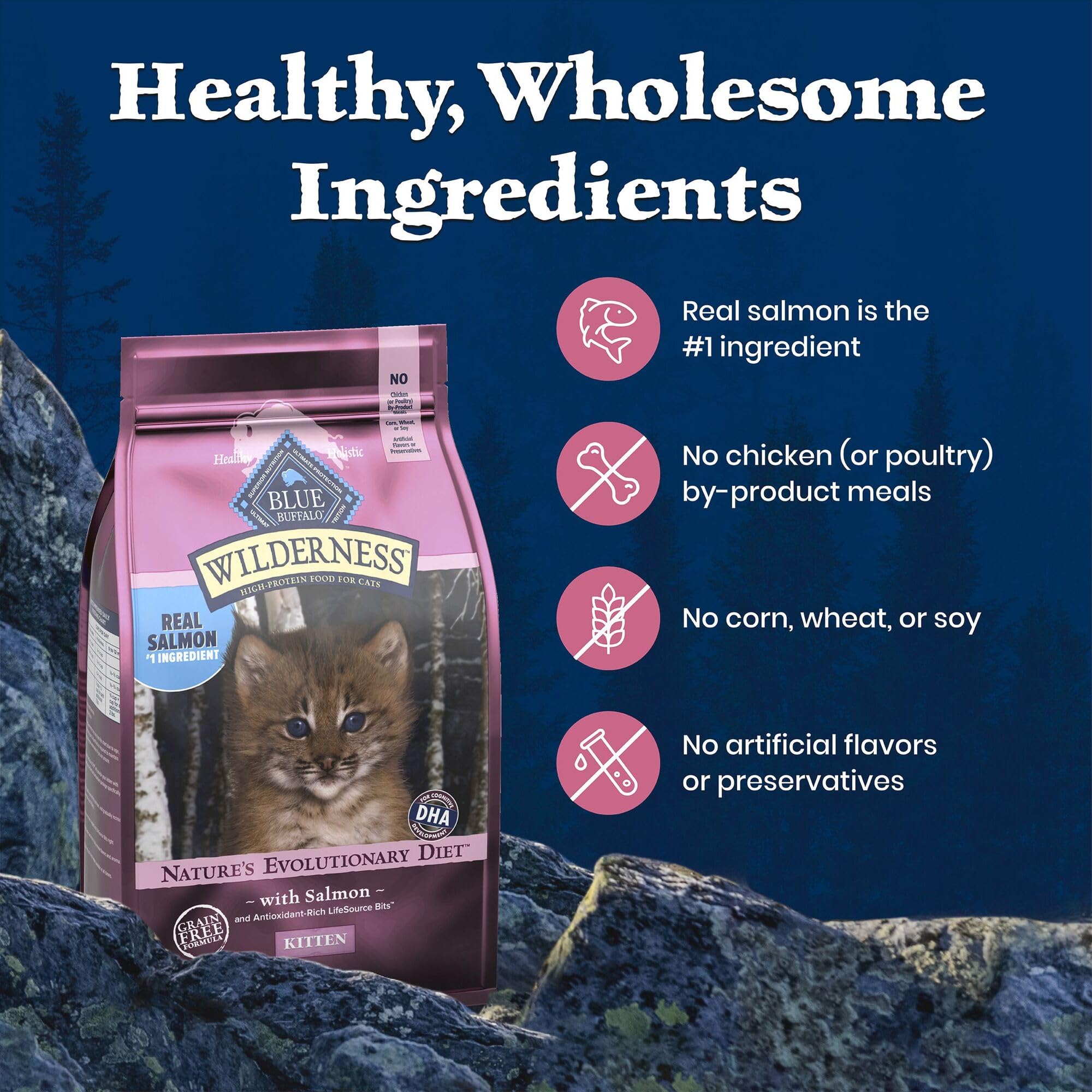 Blue Buffalo Wilderness antioxydants LifeSource Bits renforcent les défenses.