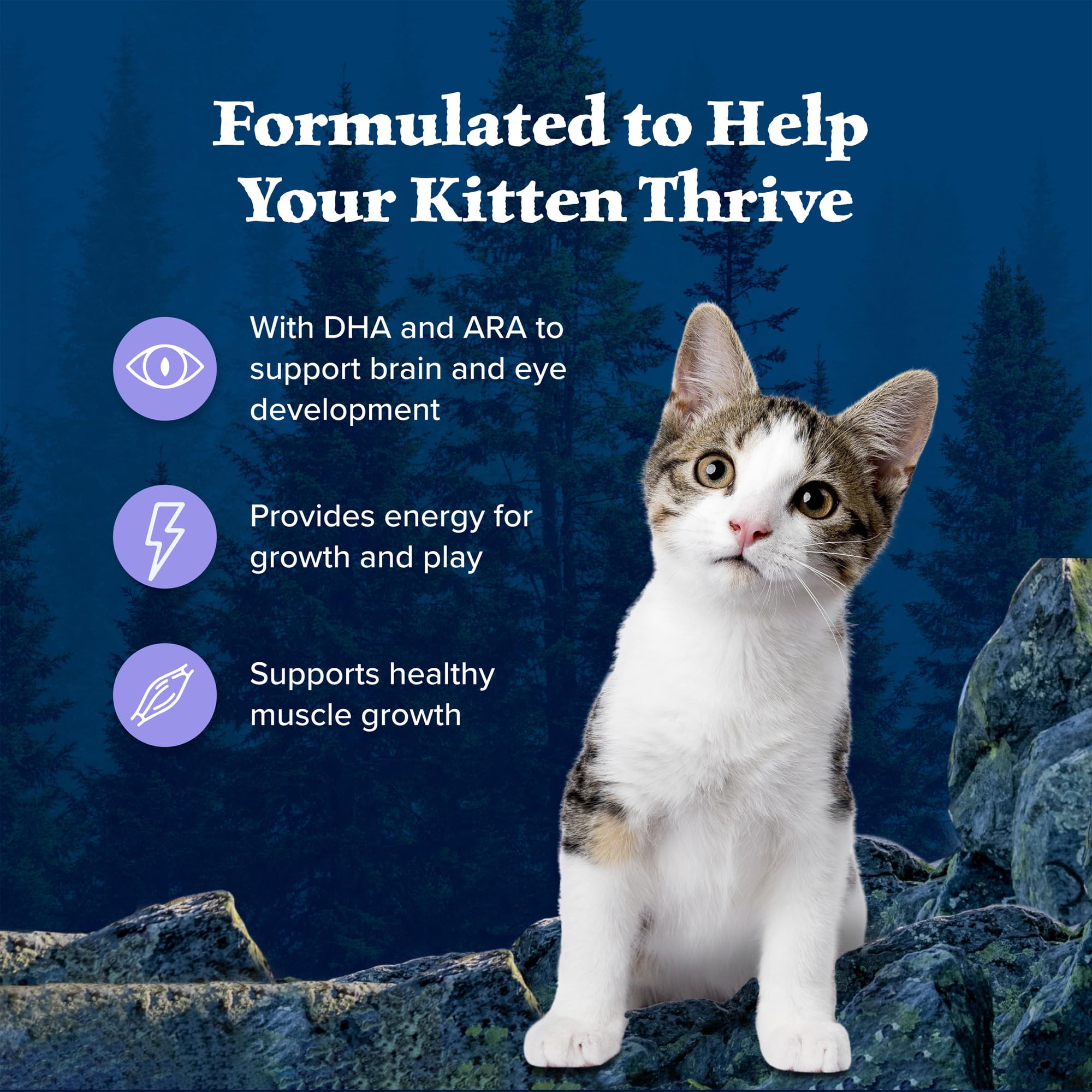 Blue Buffalo Wilderness chaton sans gluten et sans sous-produits de poulet.