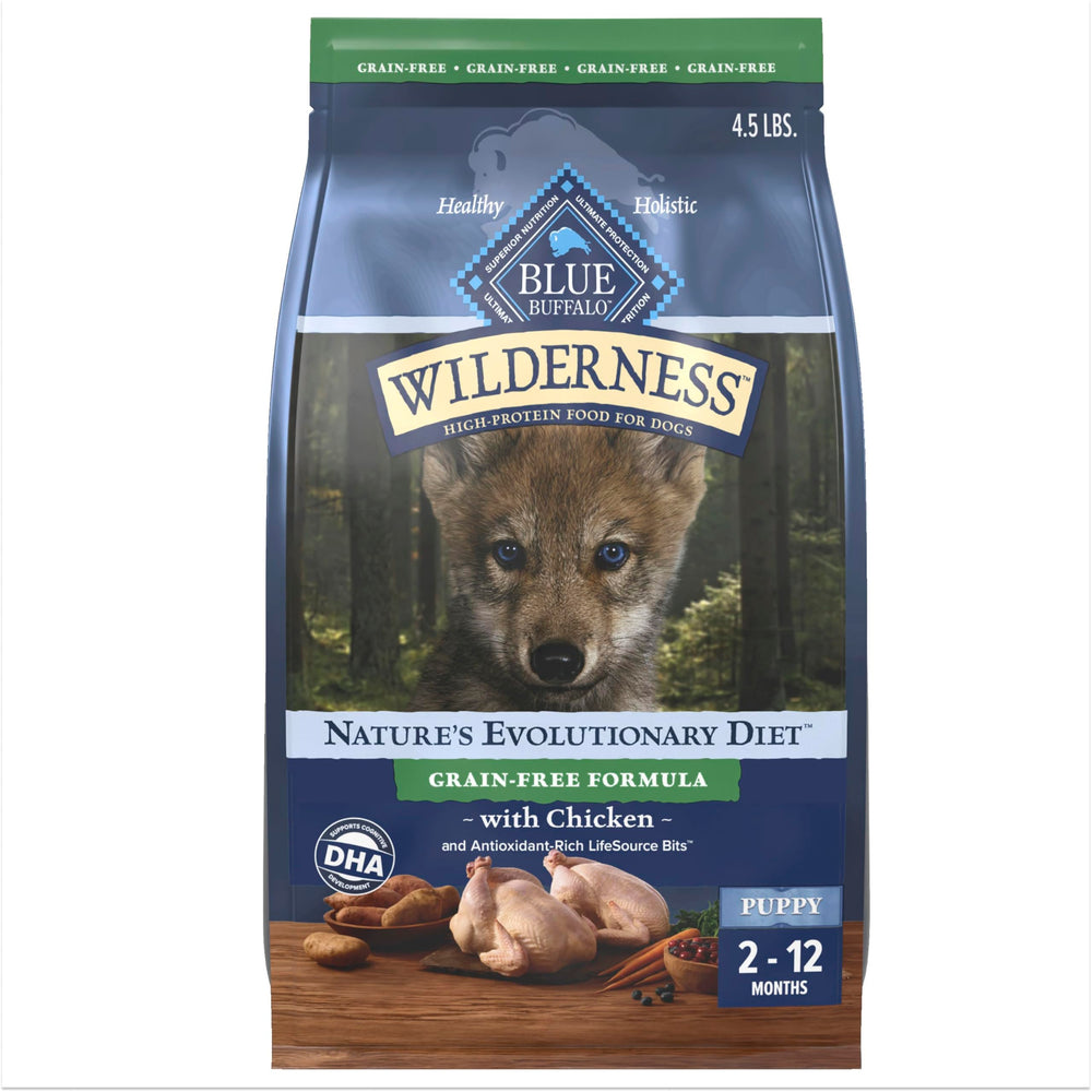 Sac Blue Buffalo Wilderness chiots, 4,5 lb, croquettes riches en protéines.