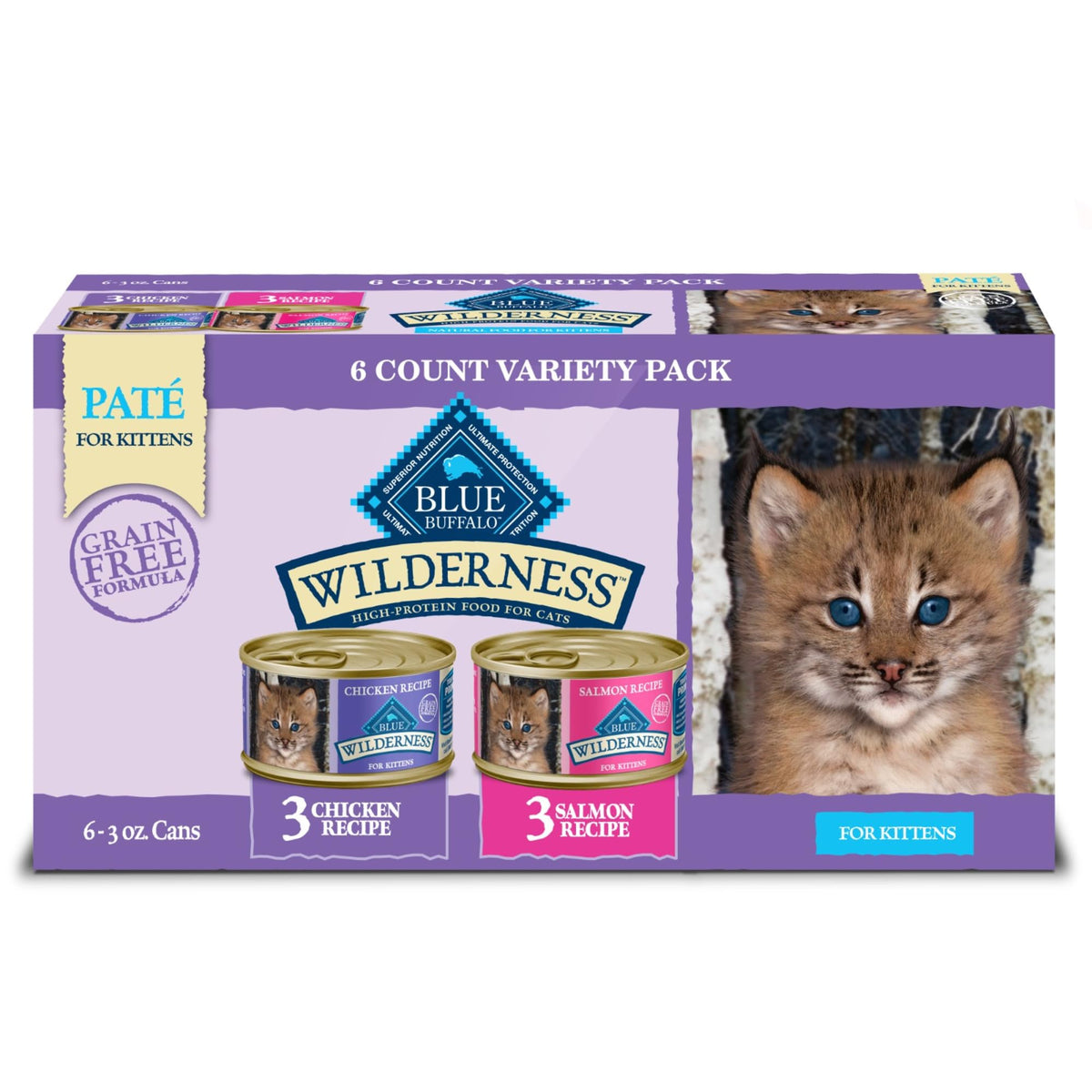 Blue Buffalo Wilderness Kitten Pâté Poulet, première source protéique savoureuse