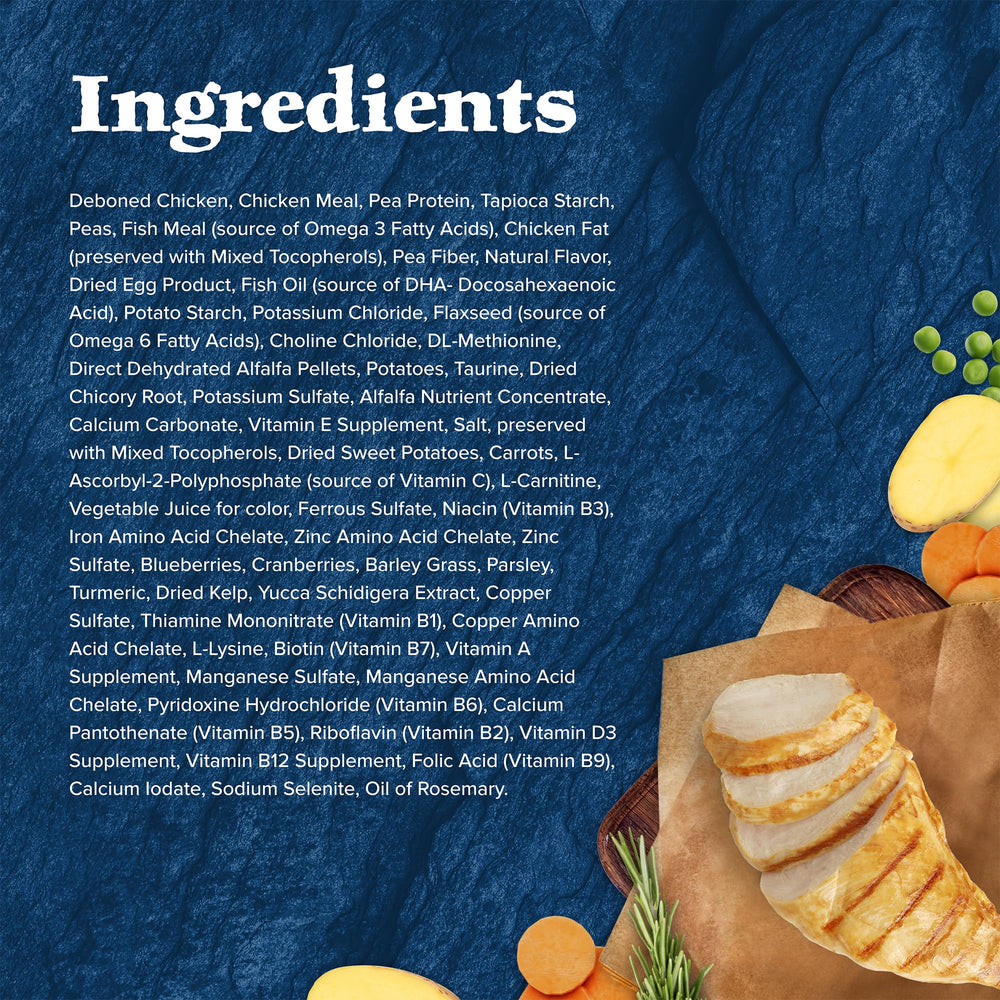 Sans sous-produits de poulet dans la formule Blue Buffalo Wilderness Mature.