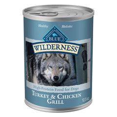 Blue Buffalo Wilderness – Première protéine réelle dinde et poulet pour chien actif.