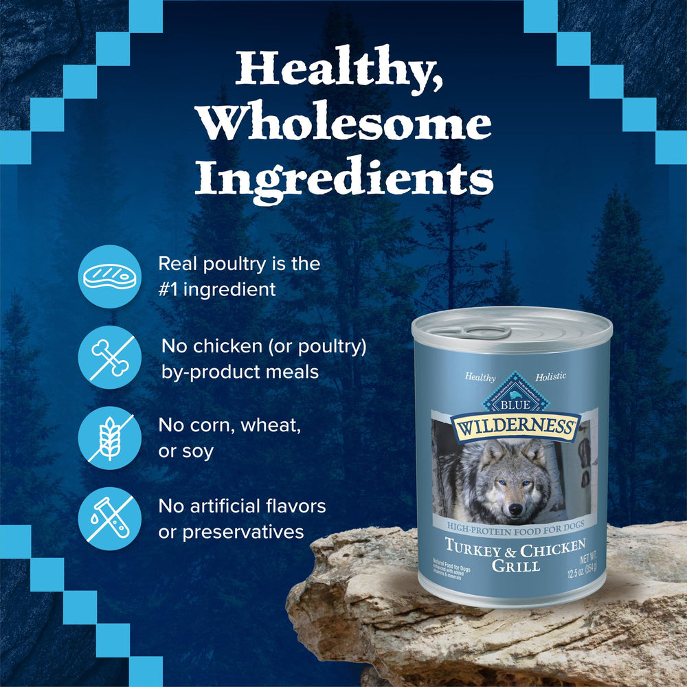 Blue Buffalo Wilderness – Douceur naturelle et arôme appétissant d'un grill de viande.