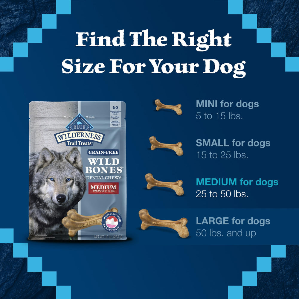 Blue Buffalo Wilderness os dentaire moyen: sans gluten et sans sous-produits animaux.