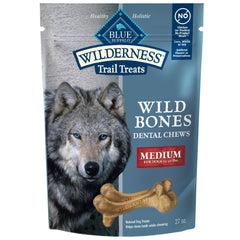 Blue Buffalo Wilderness os dentaires moyen 27oz – mastication et haleine plus fraîche après usage