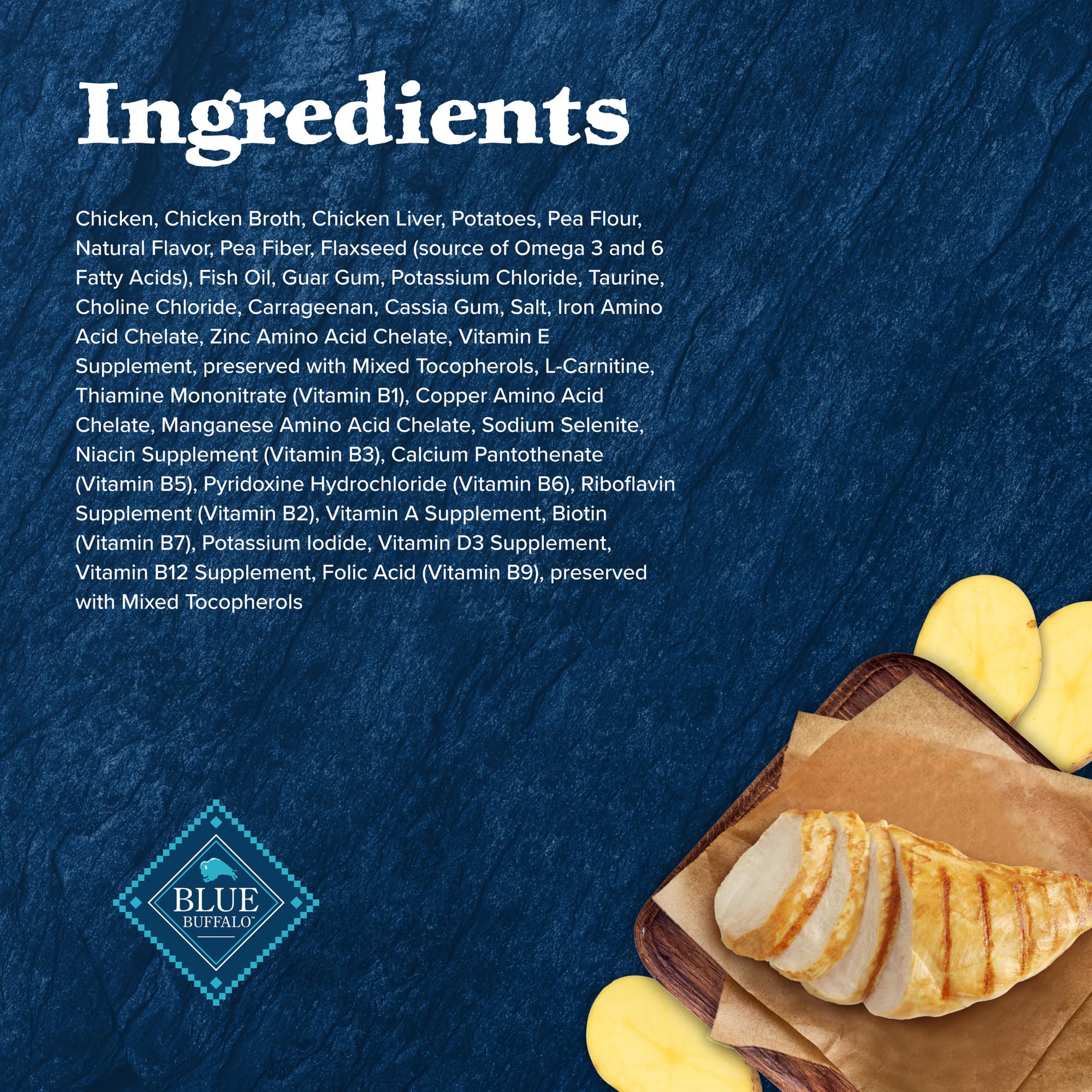 Blue Buffalo Wilderness Pate Chat Ingrédients sains et sans sous-produits.